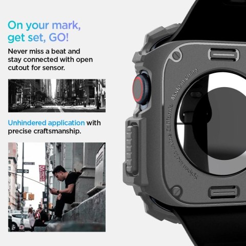 Etui Spigen Rugged Armor na Apple Watch 10 46 mm - szare