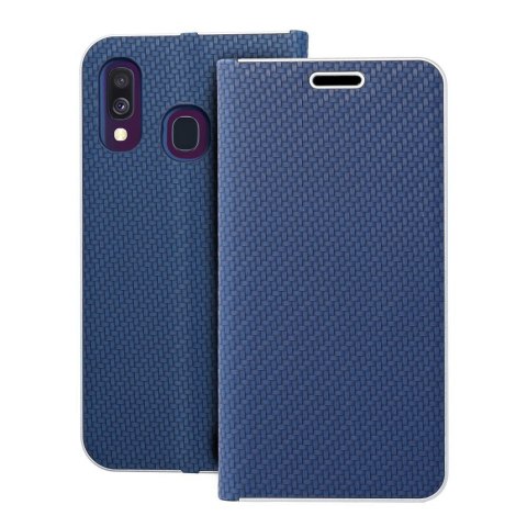 Kabura LUNA Book Carbon do SAMSUNG A40 niebieski