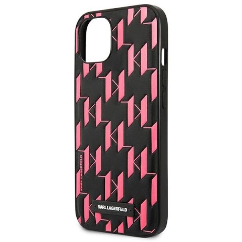 Etui Karl Lagerfeld Monogram Plaque na iPhone 13 / 14 / 15 6,1" - różowe