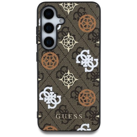 Etui Guess 4G Printed Colored Peony Pattern MagSafe do Samsung Galaxy S25 brązowy