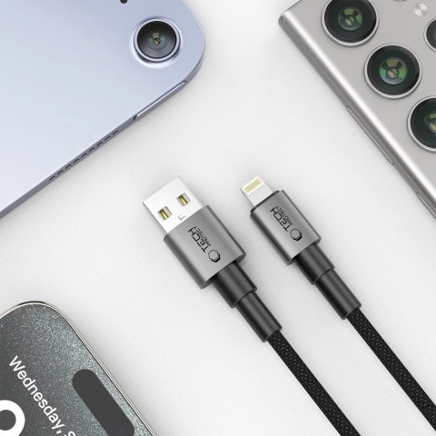 Kabel Tech-Protect Ultraboost DNA USB-A / Lightning 12W/2.4A 25 cm - szary