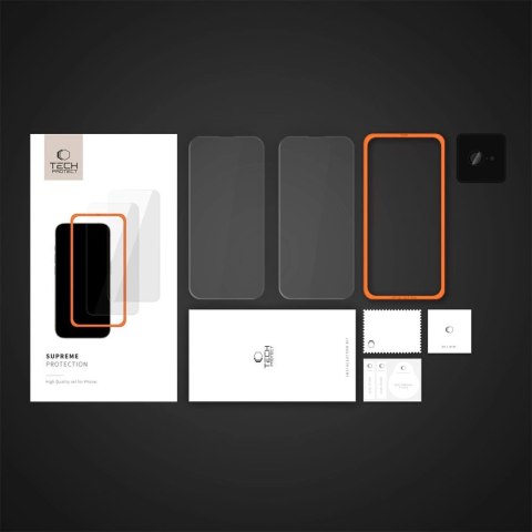 Szkło hartowane Tech-Protect Supreme Set 3-Pack na iPhone 16e - przezroczyste