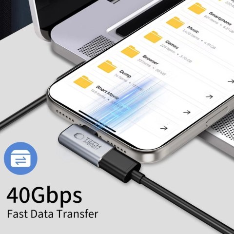 Adapter kątowy Tech-Protect Ultraboost AA01 USB-C - szary