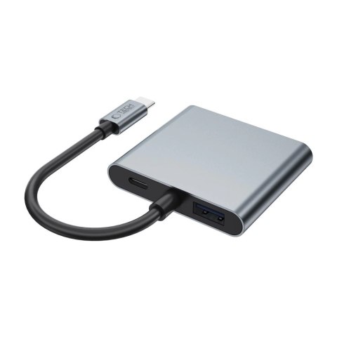 Adapter Tech-Protect HB08 4w1 USB-C + USB2.0 + 2 x HDMI 4K 60HZ - szary Adapter Tech-Protect HB08 4w1 USB-C + USB2.0 + 2 x HDMI 4K 60HZ - szary