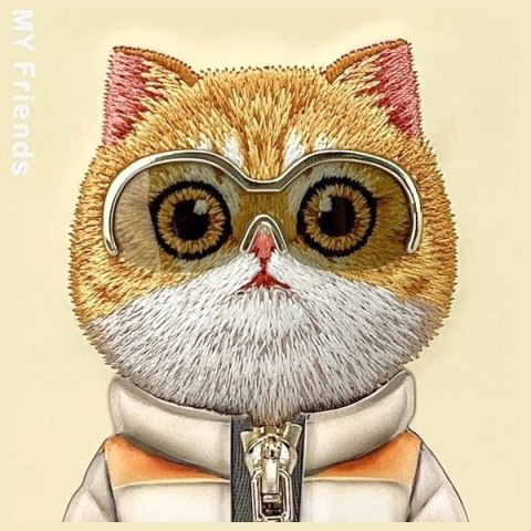 Etui Nimmy Cool&Cute 2.0 Cat na iPhone 16 Pro Max - zielone