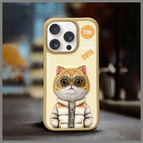 Etui Nimmy Cool&Cute 2.0 Cat na iPhone 16 Pro Max - zielone