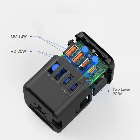Adapter Tech-Protect TA200 EU / UK / US / AU - czanry Adapter Tech-Protect TA200 EU / UK / US / AU - czanry