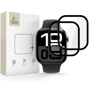 Szkło hybrydowe Tech-Protect Glass Flex+ 2-pack na Apple Watch 10 46 mm - czarne