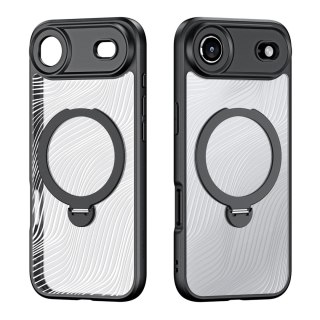 Etui Dux Ducis Aimo Mag z pierścieniem magnetycznym i podstawką na iPhone 17 Air - czarne
