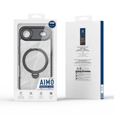 Etui Dux Ducis Aimo Mag z pierścieniem magnetycznym i podstawką na iPhone 17 Air - czarne