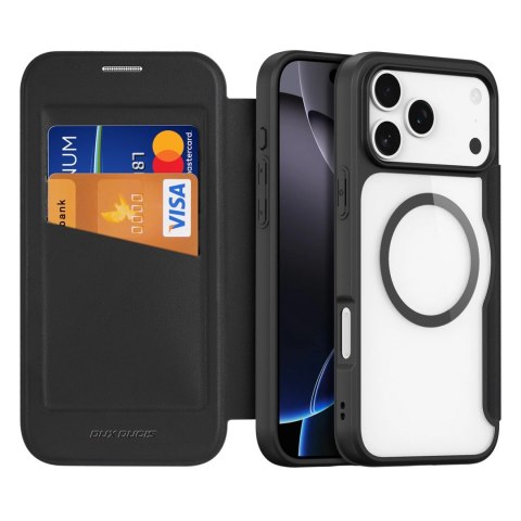 Etui Dux Ducis Skin X Pro na iPhone 17 Pro Max z portfelem, kompatybilne z MagSafe - czarne
