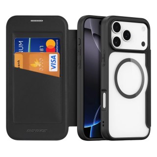 Etui Dux Ducis Skin X Pro na iPhone 17 Pro z portfelem, kompatybilne z MagSafe - czarne