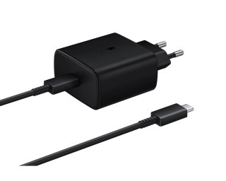 Ładowarka sieciowa Samsung EP-TA845EWE 45W z kablem USB-C Samsung EP-DW767JWE 45W 1,8m (OOB Bulk - opakowanie zastępcze) - czarn