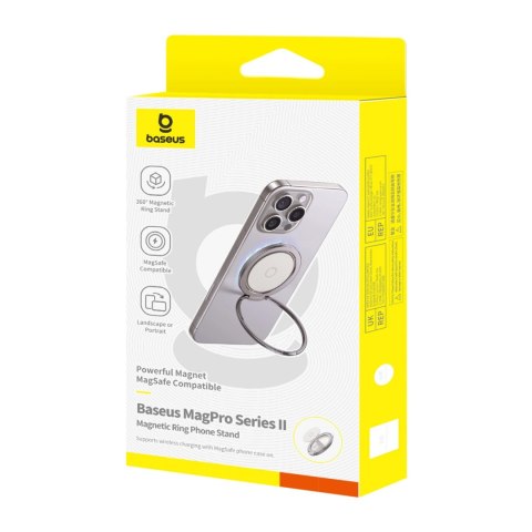 Ring magnetyczny Baseus MagPro II z funkcją podstawki - tytanowy