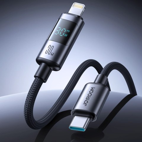 Kabel Joyroom S-A16 Pro Prism Series 30W USB-C - Lightning z wyświetlaczem 1,2m - czarny