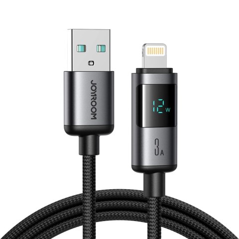Kabel Joyroom S-A16 Pro Prism Series 3A USB-A - Lightning z wyświetlaczem 1,2m - czarny