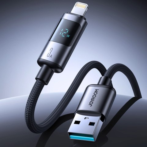 Kabel Joyroom S-A16 Pro Prism Series 3A USB-A - Lightning z wyświetlaczem 1,2m - czarny