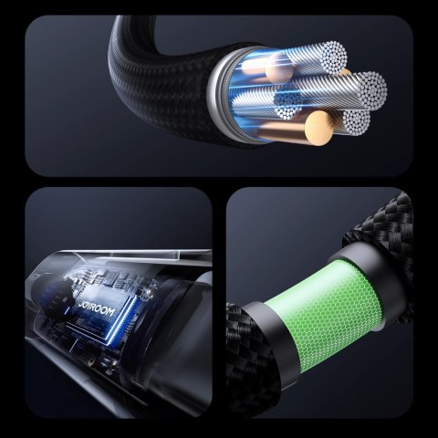 Kabel Joyroom S-A16 Pro Prism Series 3A USB-A - Lightning z wyświetlaczem 1,2m - czarny