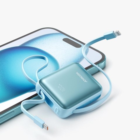 Powerbank Joyroom JR-PBF27 22,5W 10000mAh z dwoma wbudowanymi kablami - niebieski