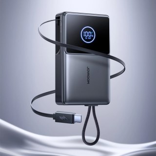 Powerbank Joyroom JR-PR1 10000mAh 22,5W z wbudowanym zwijanym kablem USB-C - czarny