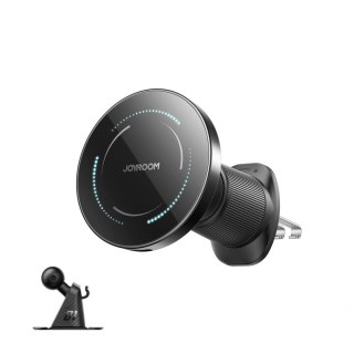 Uchwyt samochodowy Joyroom JR-ZS502 kompatybilny z MagSafe z ładowarką indukcyjną na kratkę nawiewu/deskę rozdzielczą - czarny
