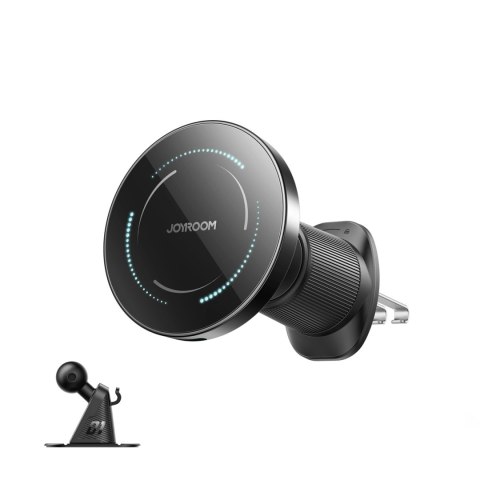 Uchwyt samochodowy Joyroom JR-ZS502 kompatybilny z MagSafe z ładowarką indukcyjną na kratkę nawiewu/deskę rozdzielczą - czarny
