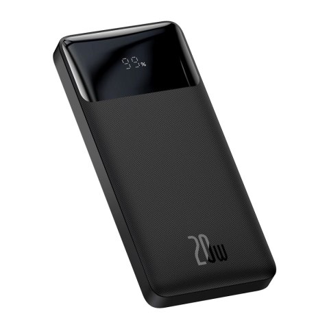 Baseus Bipow powerbank z szybkim ładowaniem 10000mAh 20W czarny (Overseas Edition) + kabel USB-A - Micro USB 0.25m czarny (PPBD0