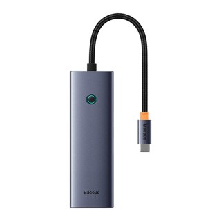 Hub USB-C 4w1 Baseus UltraJoy 3 x USB-A 3.0 + RJ45 - szary