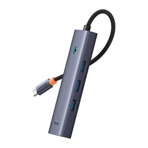 Hub USB-C 4w1 Baseus UltraJoy 3 x USB-A 3.0 + RJ45 - szary