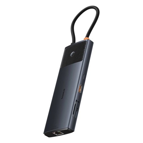 Hub USB-C Baseus Metal Gleam II 10w1 HDMI USB-A USB-C RJ45 SD/TF - szary