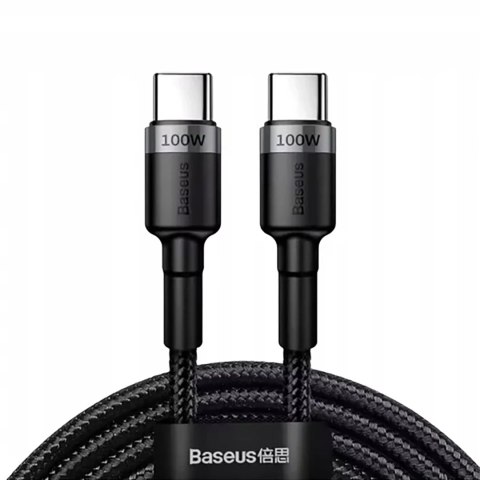 Kabel Baseus Cafule 100W PD2.0 USB-C - USB-C 2m - szaro-czarny