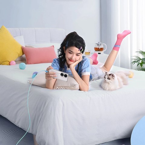 Kabel Baseus Explorer 100W USB-C - USB-C z inteligentnym czujnikiem temperatury 2m - niebieski