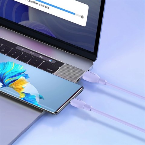 Kabel Baseus Pudding 100W USB-A - USB-C 2m - fioletowy