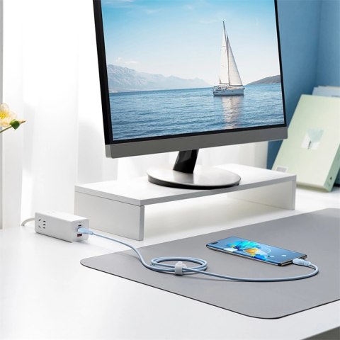 Kabel Baseus Pudding 100W USB-A - USB-C 2m - niebieski