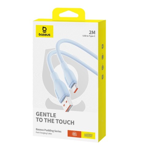 Kabel Baseus Pudding 100W USB-A - USB-C 2m - niebieski