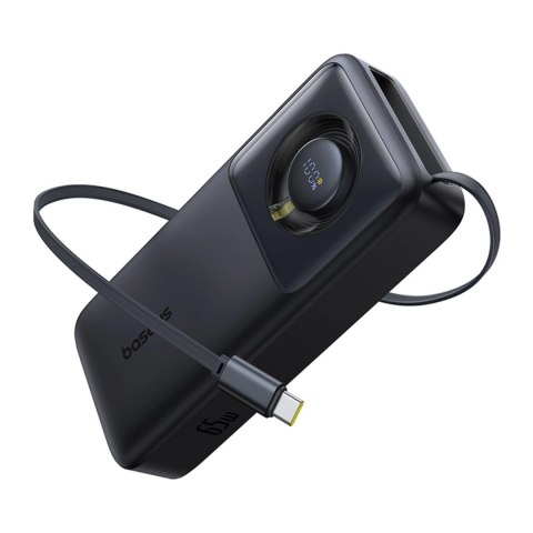 Powerbank Baseus Free2Pull 20000mAh 65W z rozwijanym kablem USB-C - czarny