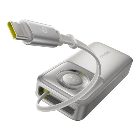 Powerbank Baseus Free2Pull 20000mAh 65W ze zwijanym kablem USB-C - szary