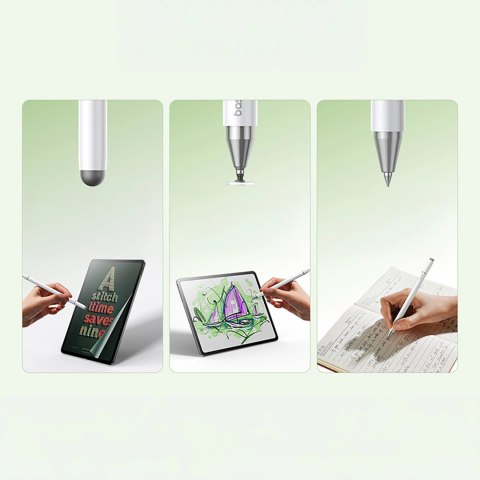 Rysik pasywny Baseus Smooth Writing III 3w1 wersja magnetyczna - biały