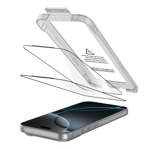 Szkło hartowane Tech-Protect Quick Set+ 2-pack na iPhone 17 Pro Max - czarne