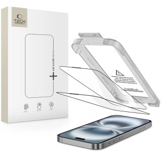 Szkło hartowane Tech-Protect Quick Set+ 2-pack na iPhone 17 - czarne