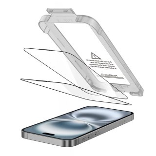 Szkło hartowane Tech-Protect Quick Set+ 2-pack na iPhone 17 - czarne