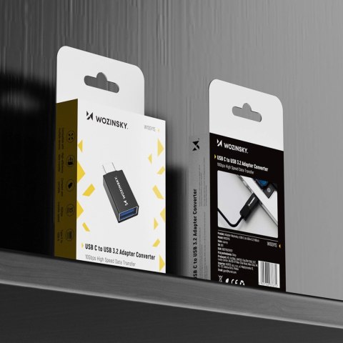 Adapter Wozinsky W10GY1S USB-C - USB-A 3.2 10Gb/s - czarny