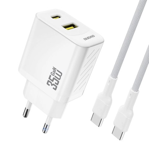 Ładowarka sieciowa Dudao A27 MaxC 35W + kabel USB-C - biała