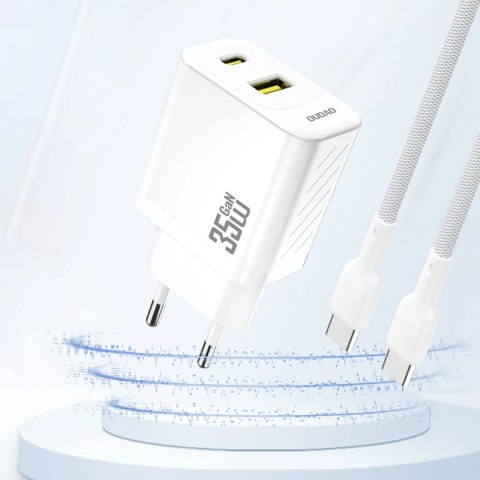Ładowarka sieciowa Dudao A27 MaxC 35W + kabel USB-C - biała
