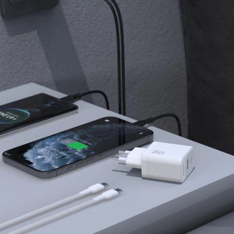 Ładowarka sieciowa Dudao A27 MaxC 35W + kabel USB-C - biała
