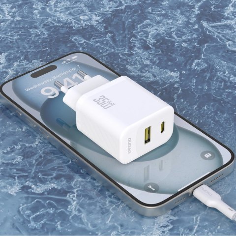 Ładowarka sieciowa Dudao A27 MaxC 35W + kabel USB-C - biała