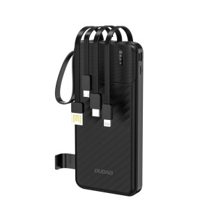 Powerbank Dudao K11 10000mAh z wbudowanymi kablami - czarny