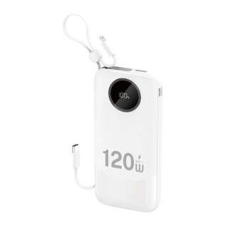 Powerbank Dudao K13 10000mAh z wbudowanym kablem - biały