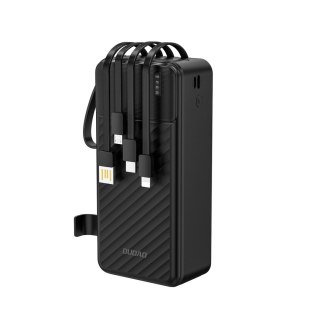 Powerbank Dudao K11 Max 30000mAh z wbudowanymi kablami - czarny