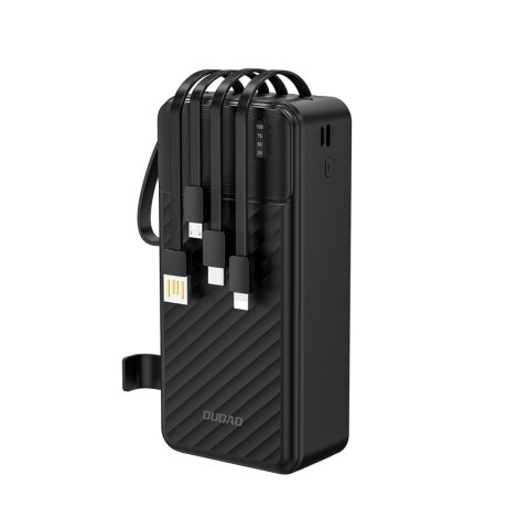 Powerbank Dudao K11 Max 30000mAh z wbudowanymi kablami - czarny